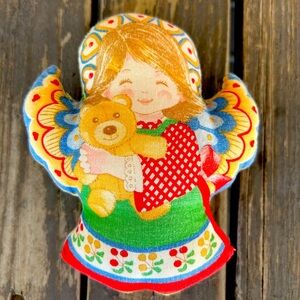 Vintage Hand Stitched Christmas Angel Pillow/Ornament